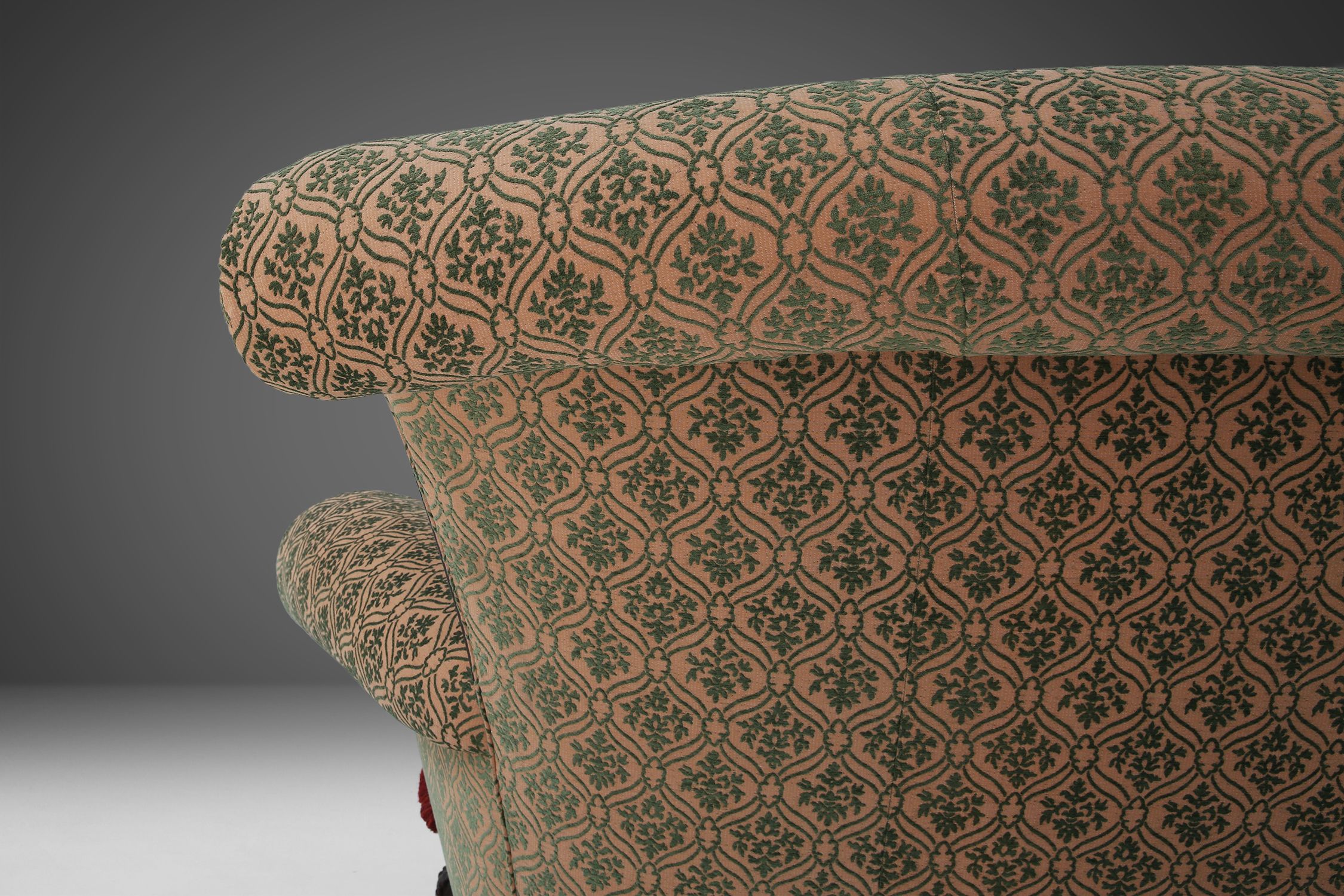 Extra large Victorian sofa and ottoman 1890thumbnail